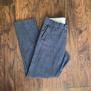 J Crew Navy Bedford Linen-Cotton Dress Pants
